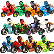 Load image into Gallery viewer, Ninjagoed Minifigs Figures Toys Nya Motorcycle Golden Ninja Heroes Skylor Pythor Snake Lloyd Zane ZX Morro DIY Buliding Blocks