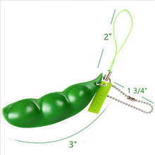 Load image into Gallery viewer, Squishy Infinite Squeeze Edamame Bean Pea Expression Chain Key Pendant Ornament Stress Relieve Decompression Toys antistress
